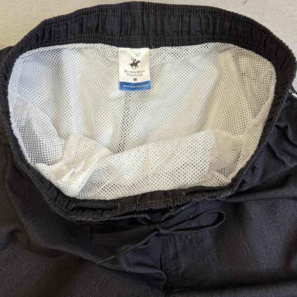 Beverly Hills Polo Club Swim Shorts Mens M Gray Hybrid Mesh Liner Trunks Suit - Picture 3 of 9
